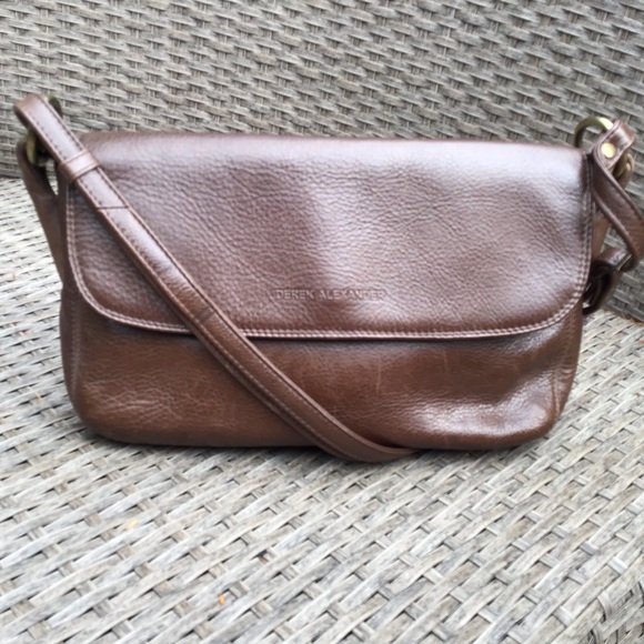 Derek Alexander Lined Leather Crossbody Bag - Picture 1 of 6